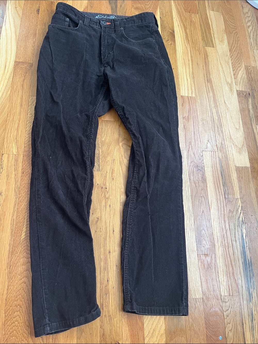 Eddie Bauer Men's Dark Brown Corduroy Pants